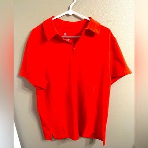 All In Motion Men's Polo Golf Orange T-Shirt Size Large Short Sleeve